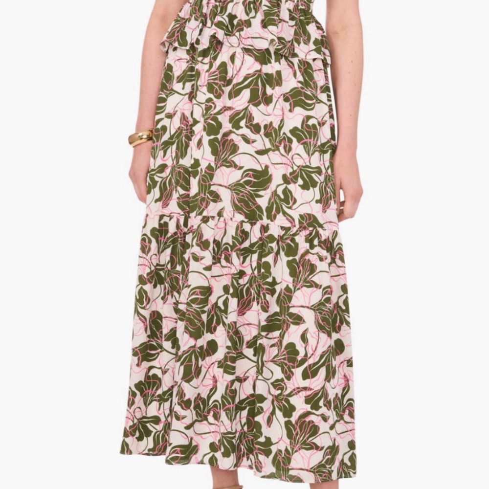 PARKER Floral Egret Tiered Midi Skirt - Picture 6 of 11